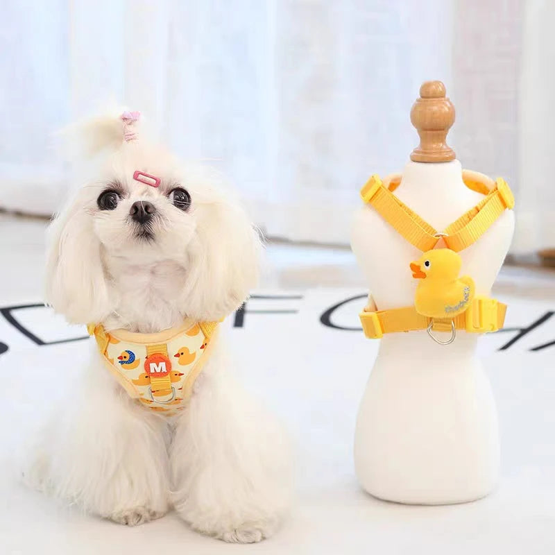 Adjustable Cartoon Duck Dog Harness and Leash Set - Smarsty