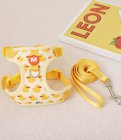 Adjustable Cartoon Duck Dog Harness and Leash Set - Smarsty