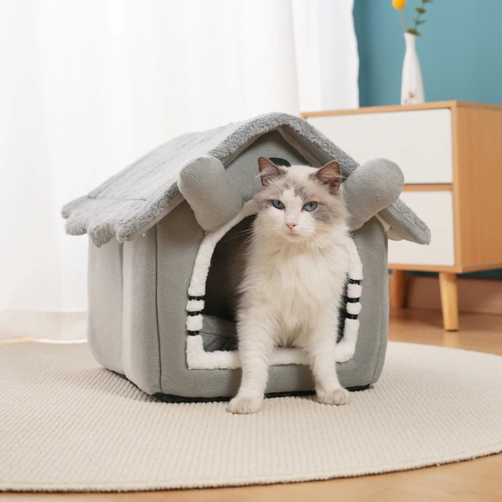 Detachable Gray Cat House for All Seasons - Smarsty