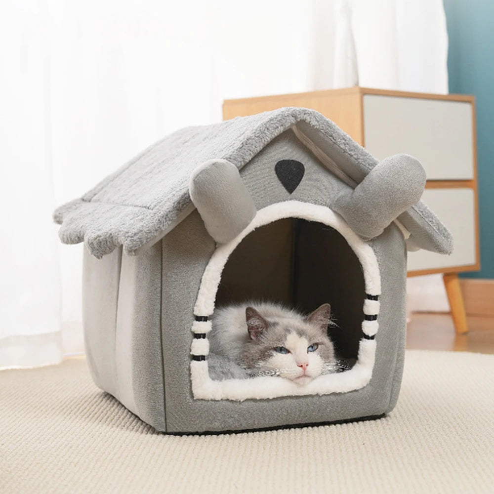 Detachable Gray Cat House for All Seasons - Smarsty