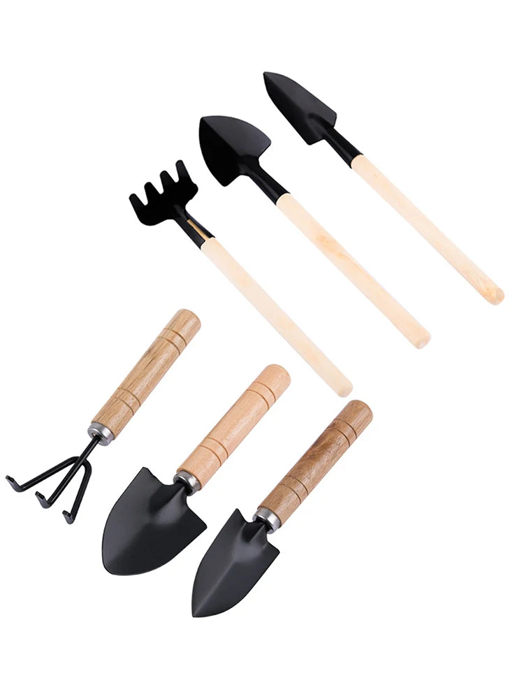 Mini Garden Tools Set for Kids with Wooden Handles - Smarsty