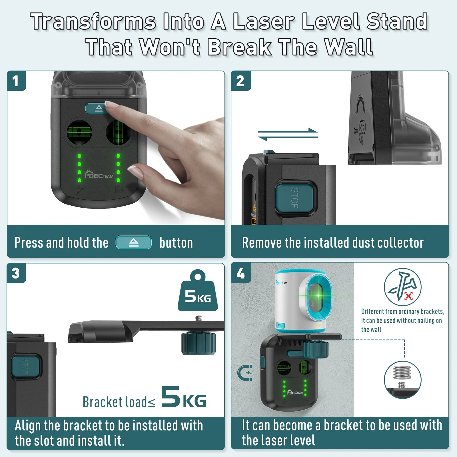 Green Laser Level Dust Collector with Vacuum Function - Smarsty