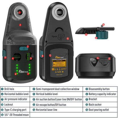 Green Laser Level Dust Collector with Vacuum Function - Smarsty