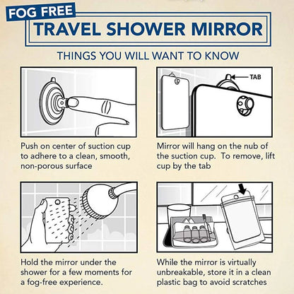 Portable Acrylic Makeup Mirror for Travel and Shower - Smarsty