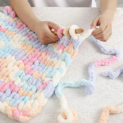 Chunky Multicolor Chenille Yarn for Warm Crochet Projects - Smarsty