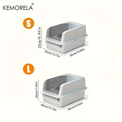 Large Stainless Steel Litter Box With Lid Odor Control - Smarsty