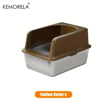 Large Stainless Steel Litter Box With Lid Odor Control - Smarsty
