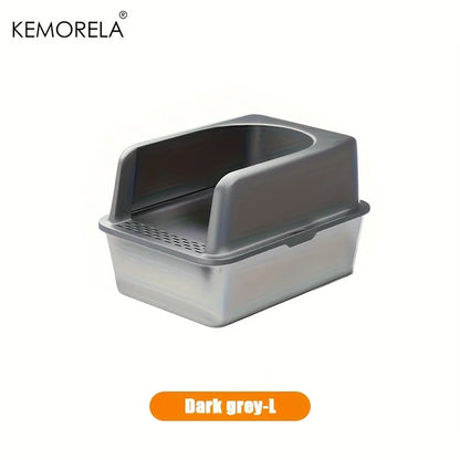 Large Stainless Steel Litter Box With Lid Odor Control - Smarsty