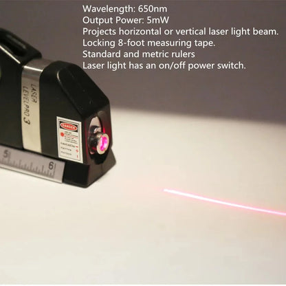 Laser Level 8FT Accurate Horizontal Vertical Measure - Smarsty