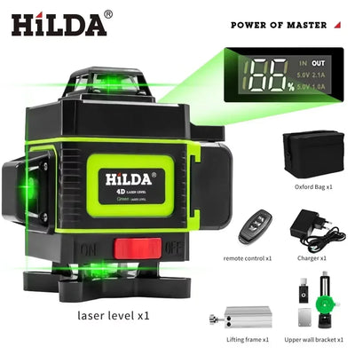 HILDA Green Laser Level with 16 Lines for Precision Measurement - Smarsty