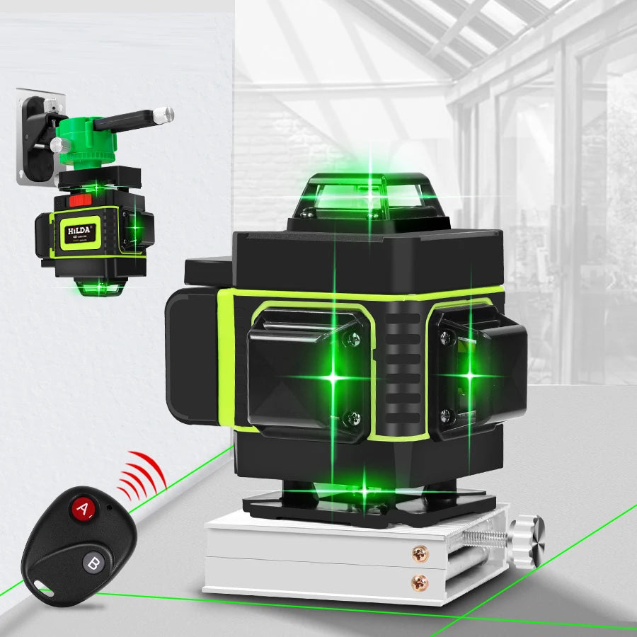 HILDA Green Laser Level with 16 Lines for Precision Measurement - Smarsty