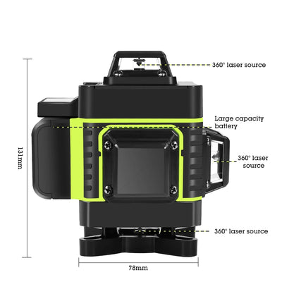 HILDA Green Laser Level with 16 Lines for Precision Measurement - Smarsty