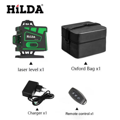 HILDA Green Laser Level with 16 Lines for Precision Measurement - Smarsty