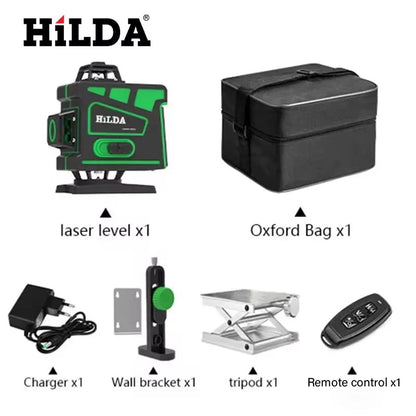 HILDA Green Laser Level with 16 Lines for Precision Measurement - Smarsty