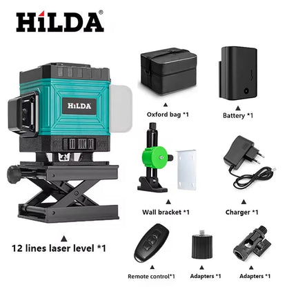 HILDA Green Laser Level with 16 Lines for Precision Measurement - Smarsty