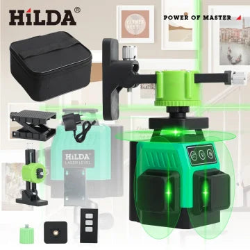 HILDA Mini 12 Line Laser Level With Powerful Green Beam - Smarsty