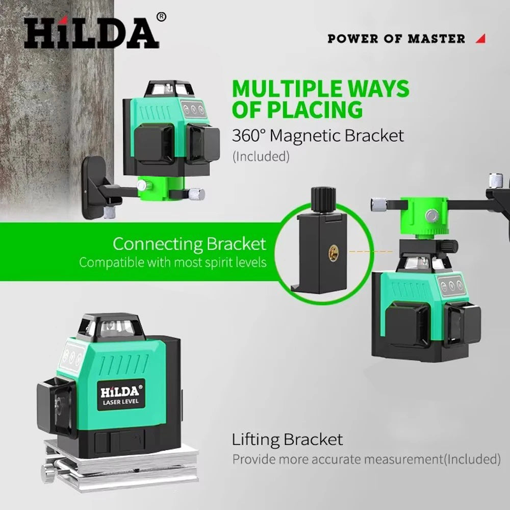 HILDA Mini Laser Level 12 Lines Self-Leveling Precision - Smarsty