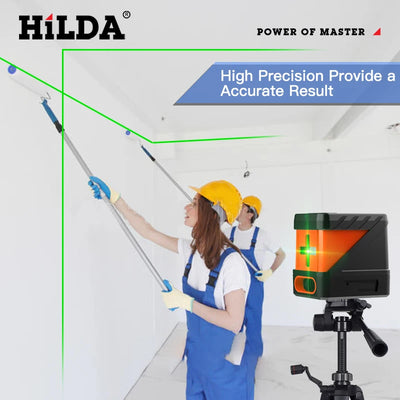 HILDA Self Levelling Green Laser Level with Cross Line Precision - Smarsty