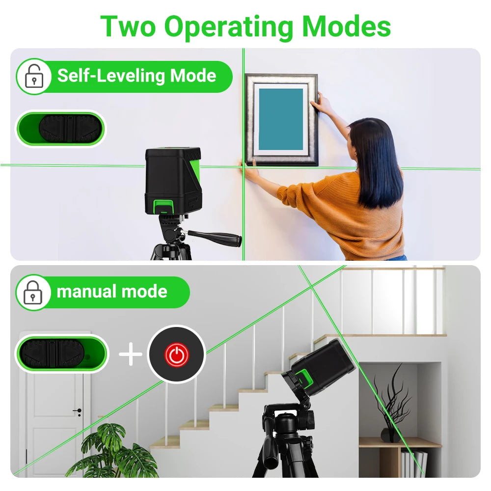 HILDA Self Levelling Green Laser Level with Cross Line Precision - Smarsty