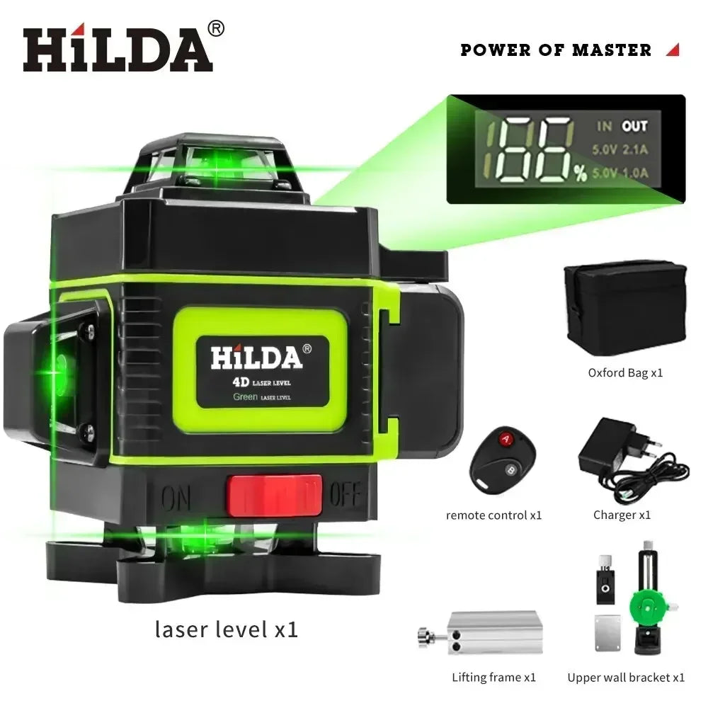 HILDA Green Line Laser Level with Self-Leveling Precision - Smarsty