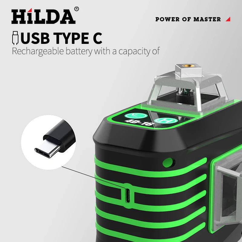 HILDA Green Line Laser Level with Self-Leveling Precision - Smarsty