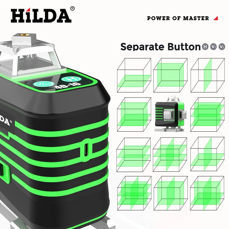 HILDA Green Line Laser Level with Self-Leveling Precision - Smarsty