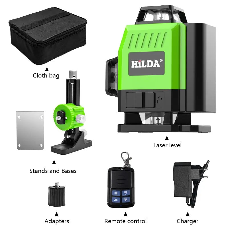 HILDA Green Line Laser Level with Self-Leveling Precision - Smarsty