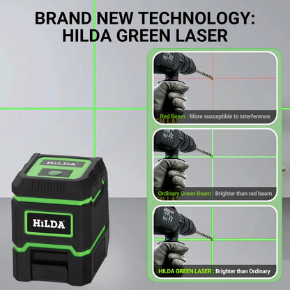 HILDA Green Laser Level for Precision Alignment - Smarsty