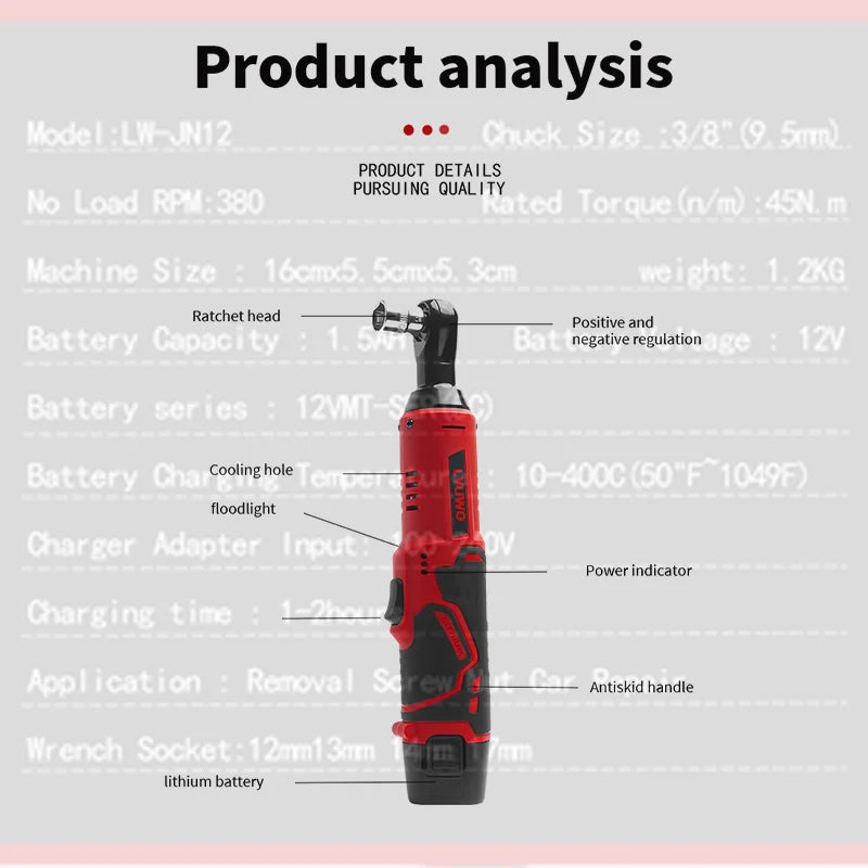 Rechargeable Electric Ratchet Set for Efficient Auto Maintenance - Smarsty