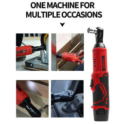 LYUWO 12V Cordless Right Angle Wrench With 4 Sockets - Smarsty