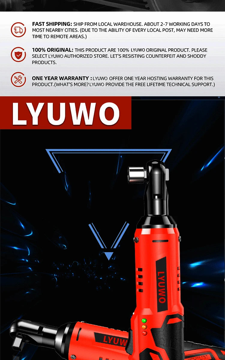 Lyuwo 3/8 Inch Rechargeable Electric Ratchet Set - Smarsty