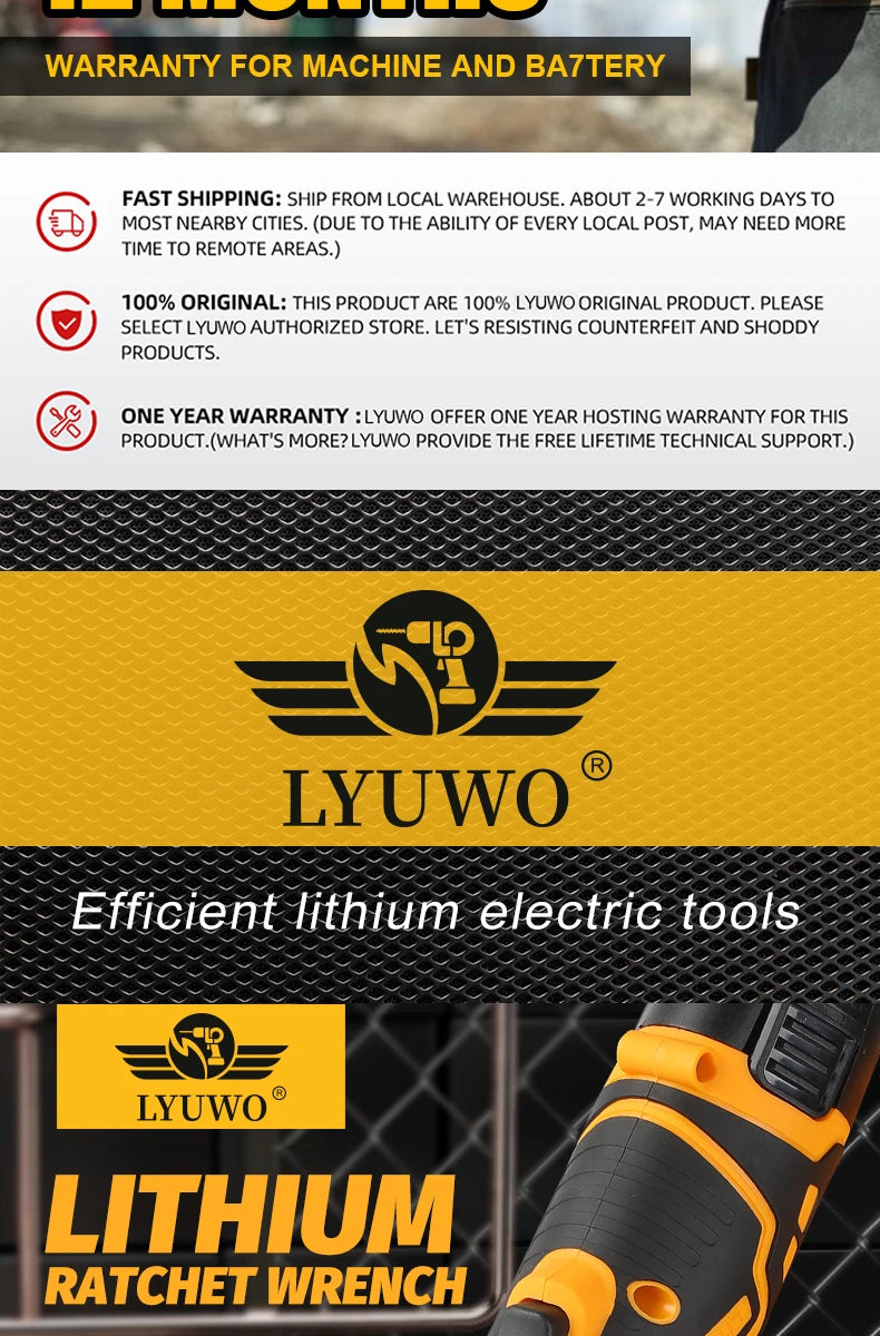 Lyuwo 12V Rechargeable Electric Ratchet Set for Easy Automobile Maintenance - Smarsty