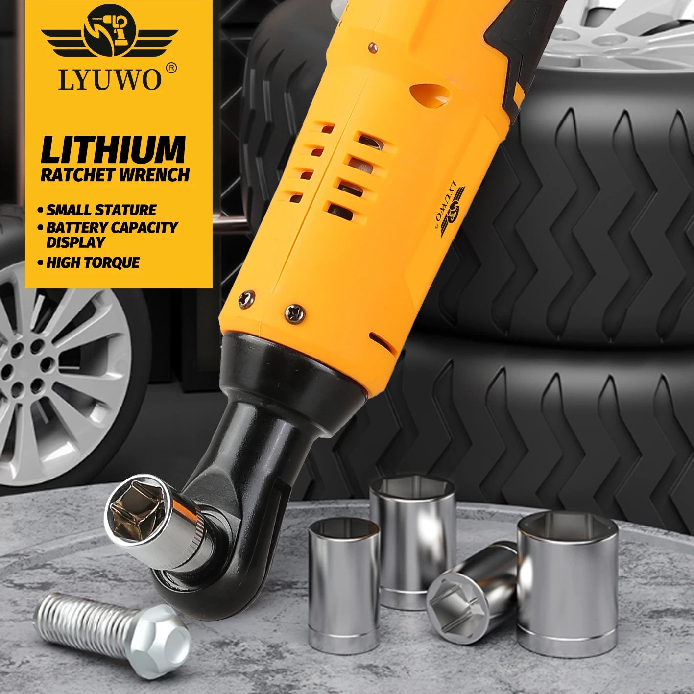 LYUWO 12V Rechargeable Electric Ratchet Set for Easy Automobile Maintenance - Smarsty