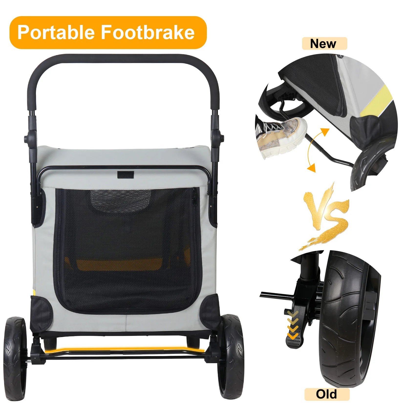 Premium Dog Stroller Foldable Travel Cart for All Breeds - Smarsty