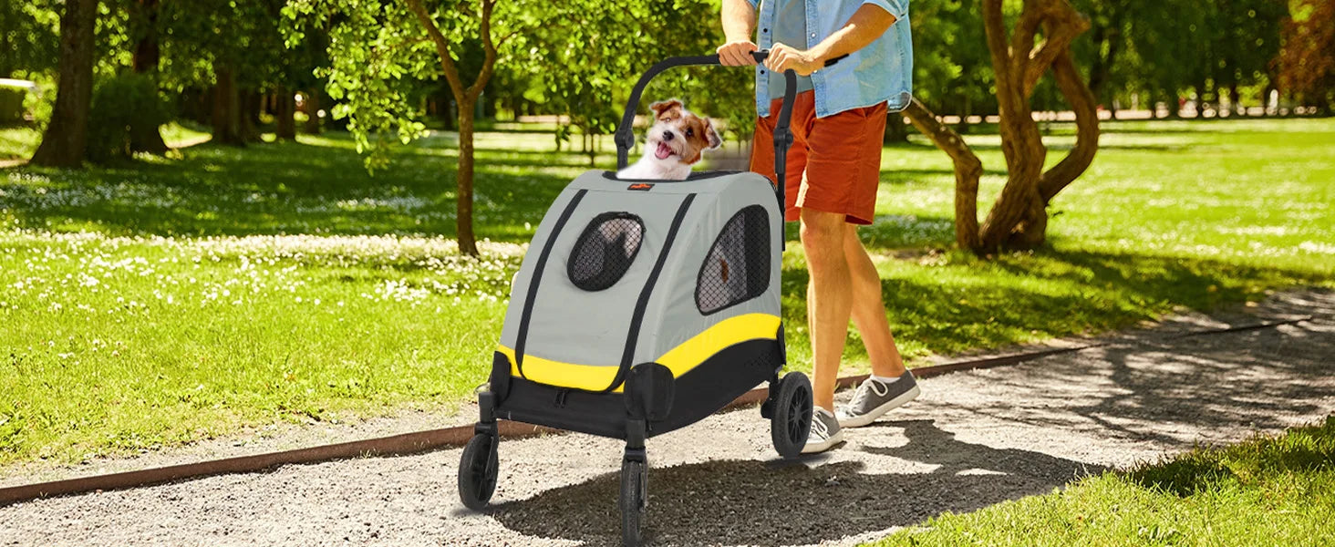Premium Dog Stroller Foldable Travel Cart for All Breeds - Smarsty