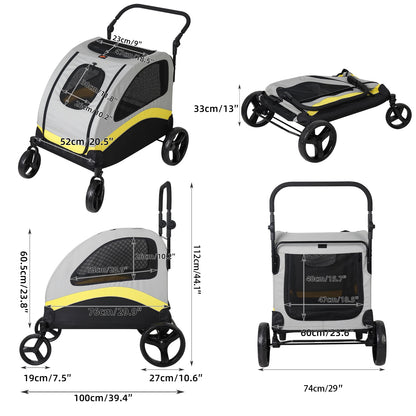 Premium Dog Stroller Foldable Travel Cart for All Breeds - Smarsty