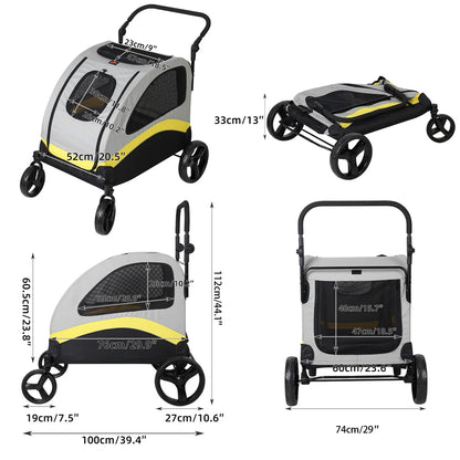 Premium Dog Stroller Foldable Travel Cart for All Breeds - Smarsty