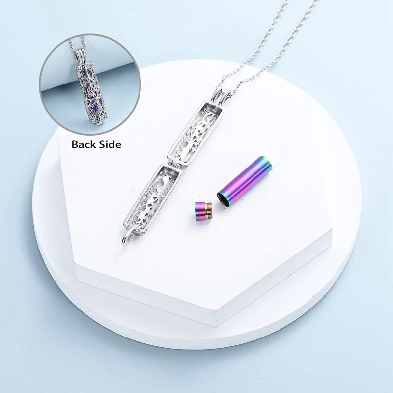 Tree of Life Cylinder Cremation Jewelry Pendant for Ashes - Smarsty