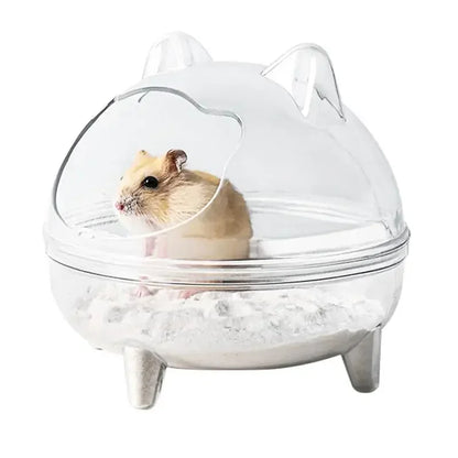 Transparent Hamster Toilet Bath House with Anti-Spill Design - Smarsty