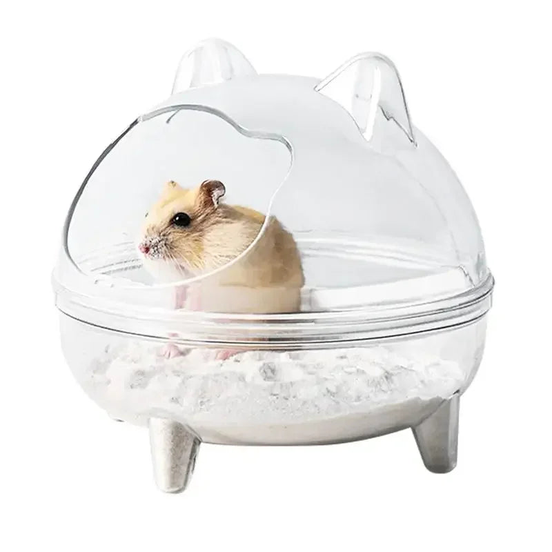 Transparent Hamster Toilet Bath House with Anti-Spill Design - Smarsty