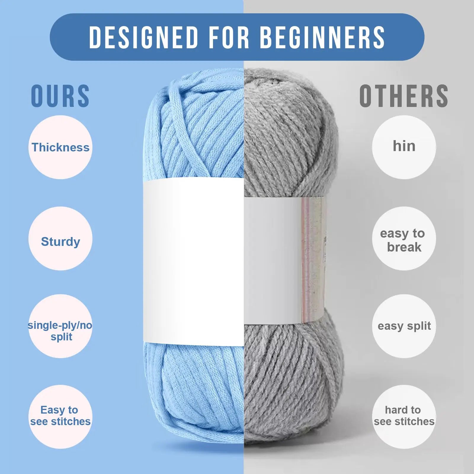 Crochet Yarn for Beginners Easy to See Stitches - Smarsty