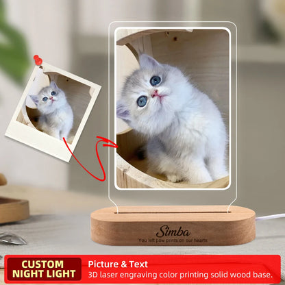 Custom Dog Photo Night Light for Pet Memorial - Smarsty
