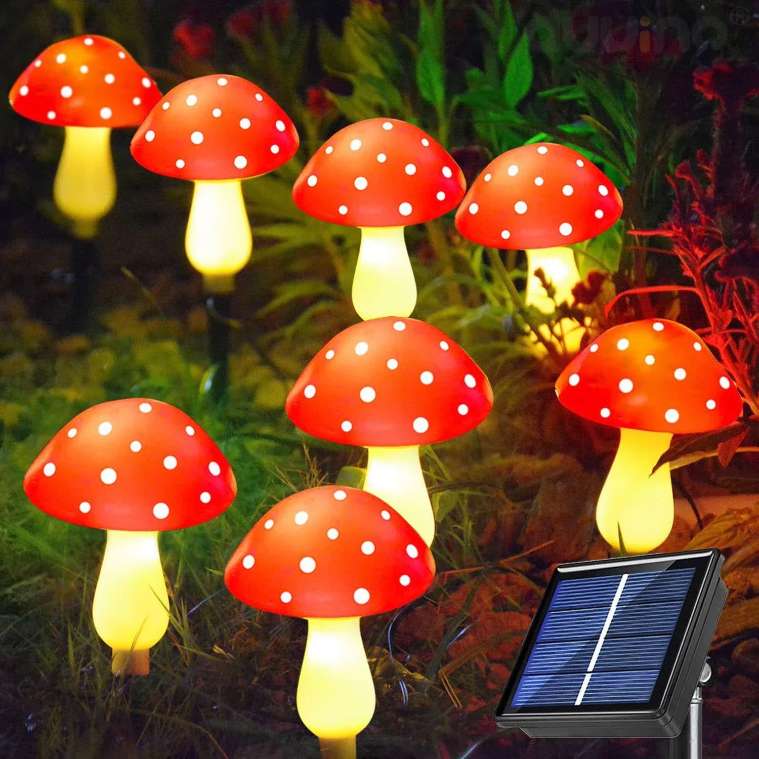 Solar Powered Mushroom Fairy Lights for Garden Decor - Smarsty