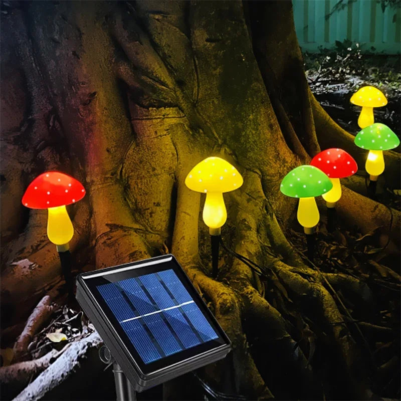 Solar Powered Mushroom Fairy Lights for Garden Decor - Smarsty
