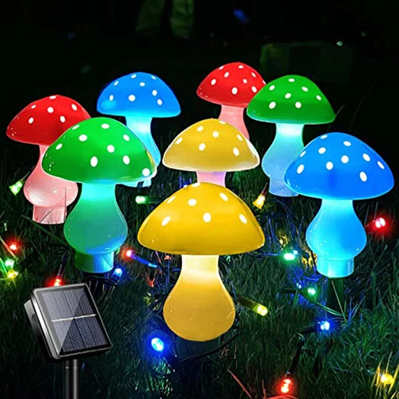 Solar Powered Mushroom Fairy Lights for Garden Decor - Smarsty