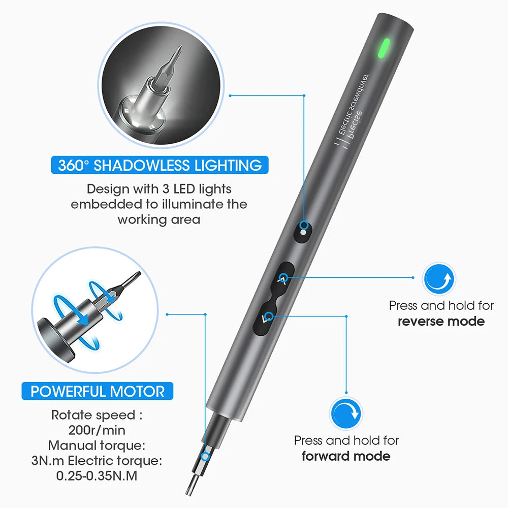 Portable Precision Electric Screwdriver Set for Easy Repairs - Smarsty
