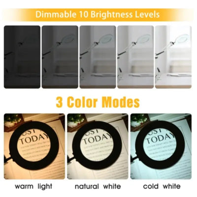 Illuminated Magnifier with 72 LED Lights and 8X/10X Magnification - Smarsty