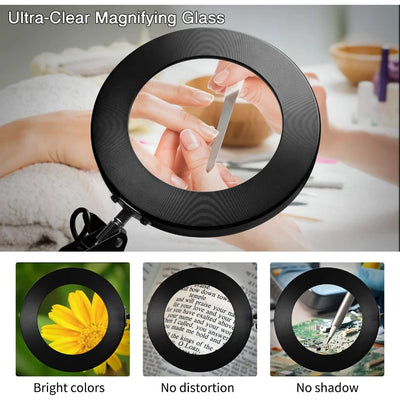 Illuminated Magnifier with 72 LED Lights and 8X/10X Magnification - Smarsty