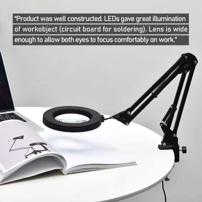Illuminated Magnifier with 72 LED Lights and 8X/10X Magnification - Smarsty