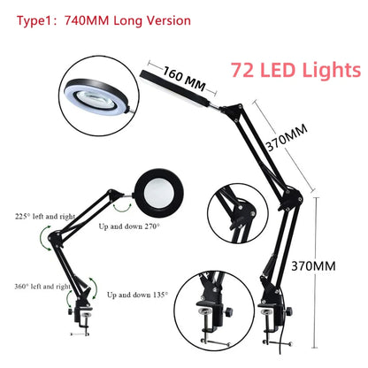 Illuminated Magnifier with 72 LED Lights and 8X/10X Magnification - Smarsty
